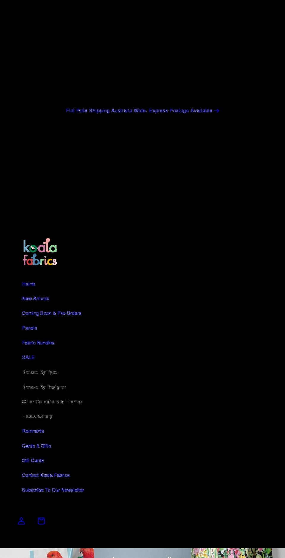 koalafabrics.com.au shopify website screenshot