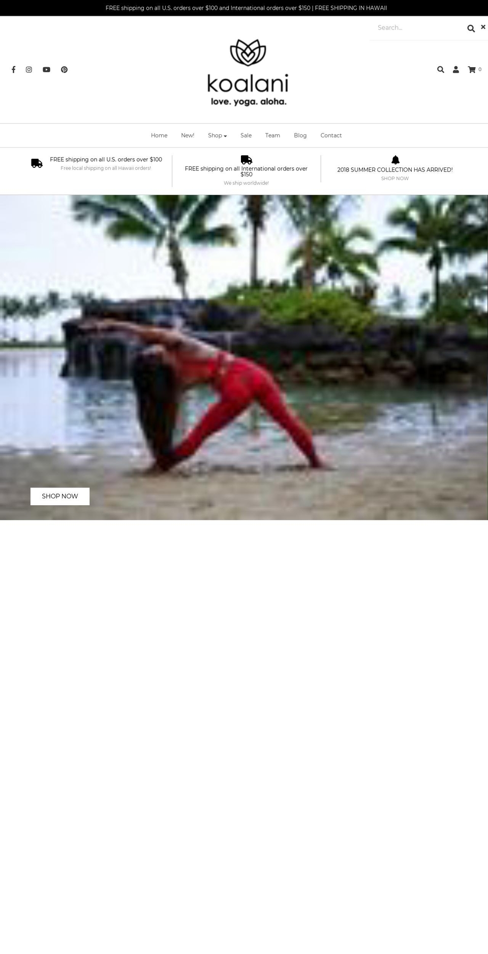 koalaniyoga.com — Shopify storefront screenshot