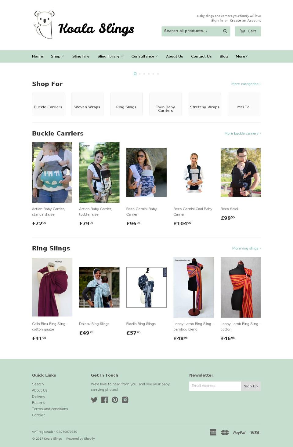 koalaslings.com shopify website screenshot