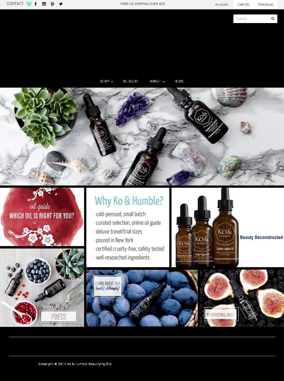 koandhumble.com shopify website screenshot