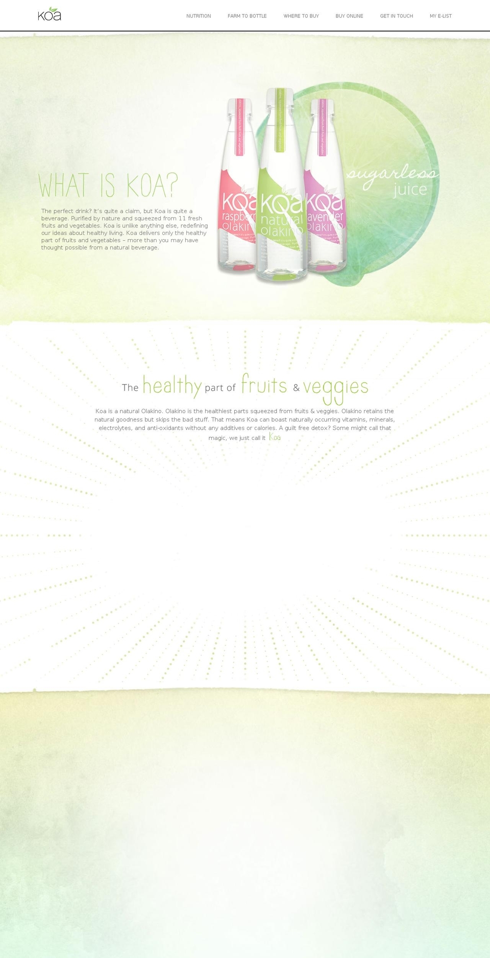 KOA Shopify Shopify theme site example koaorganicbeverages.com