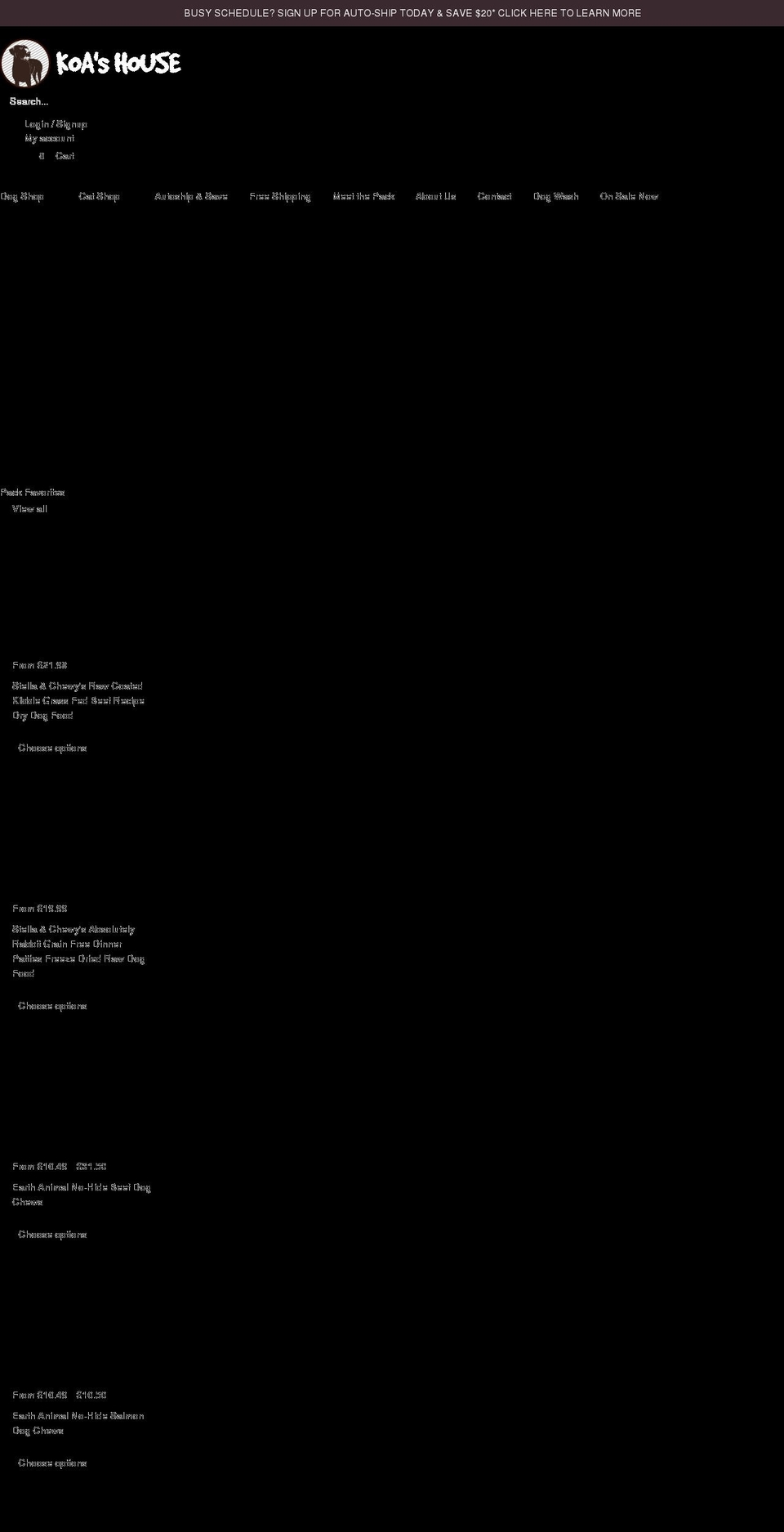 koashouse.com — Shopify storefront screenshot
