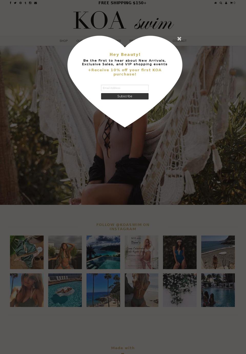 Live -- Shopify theme site example koaswim.com