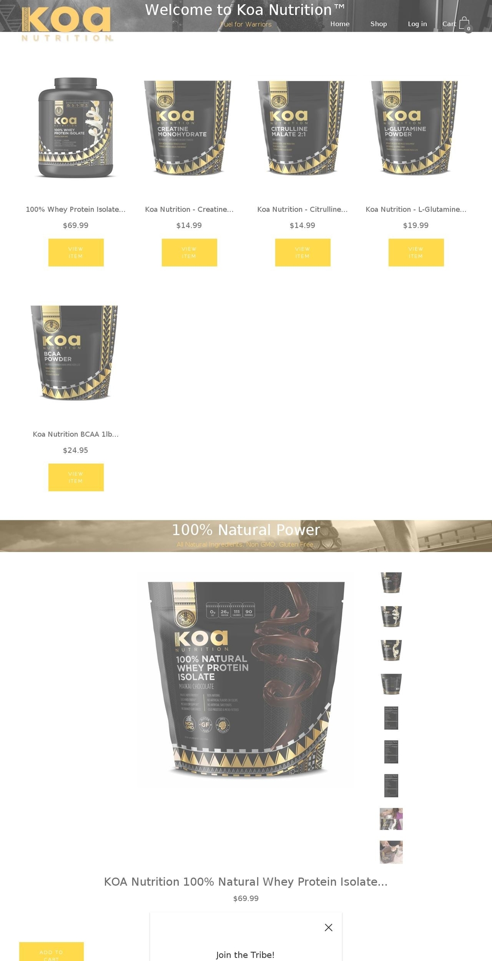 koawarrior.com shopify website screenshot