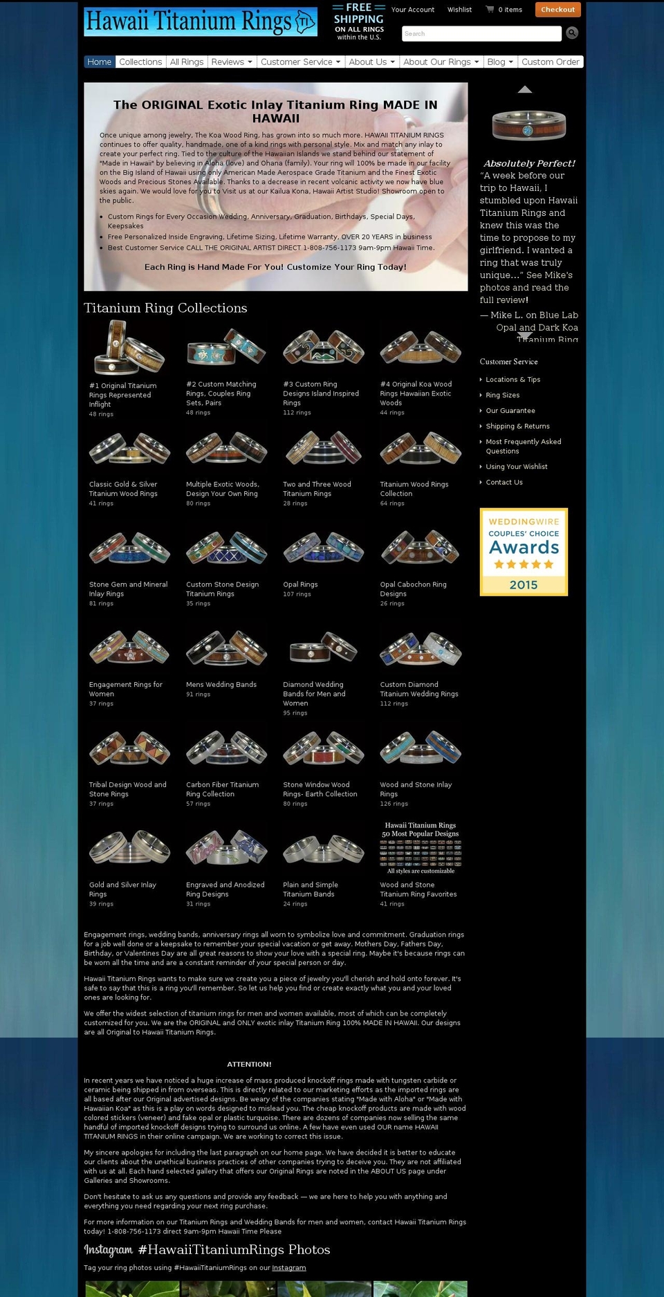 koawoodring.com — Shopify storefront screenshot