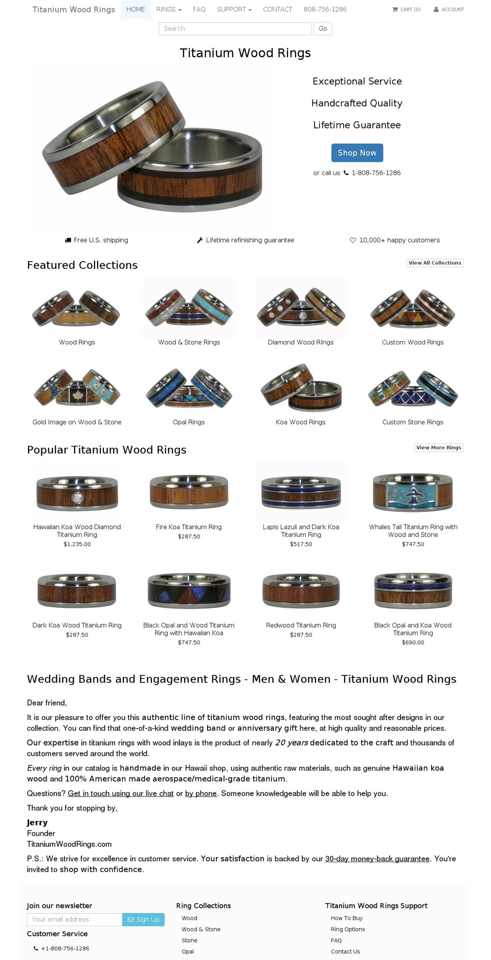 Titanium Wood Rings twr-310v1 Shopify theme site example koawoodring.net