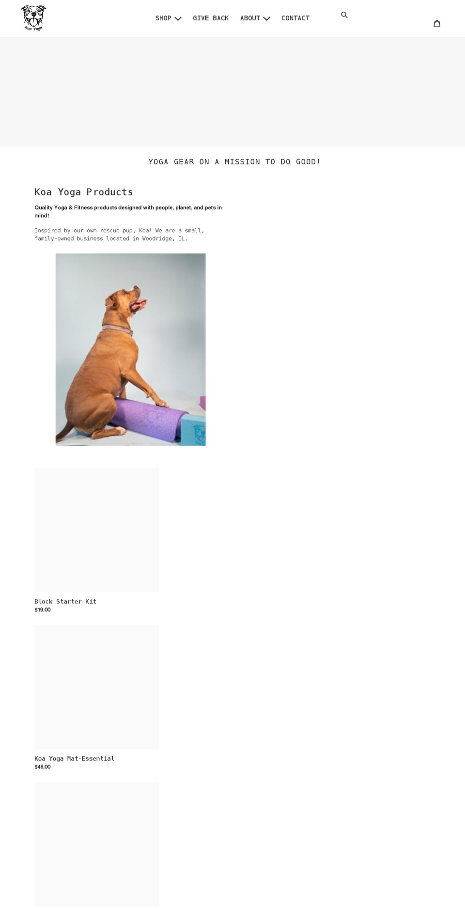 koayogaproducts.com shopify website screenshot