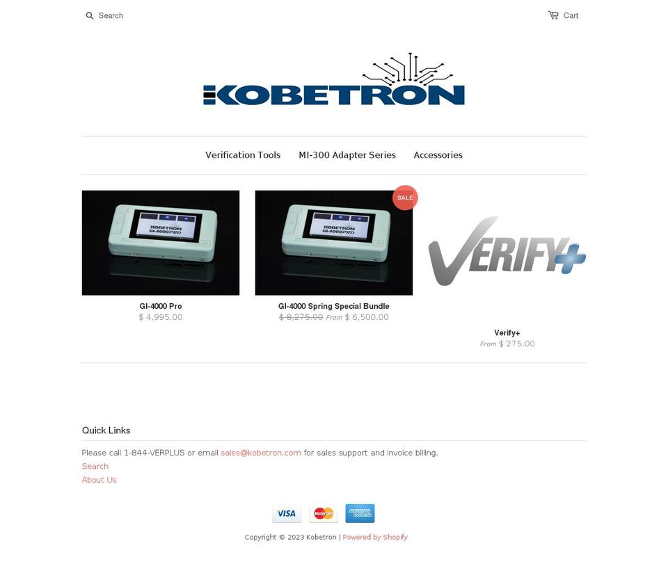 kobetron.myshopify.com shopify website screenshot