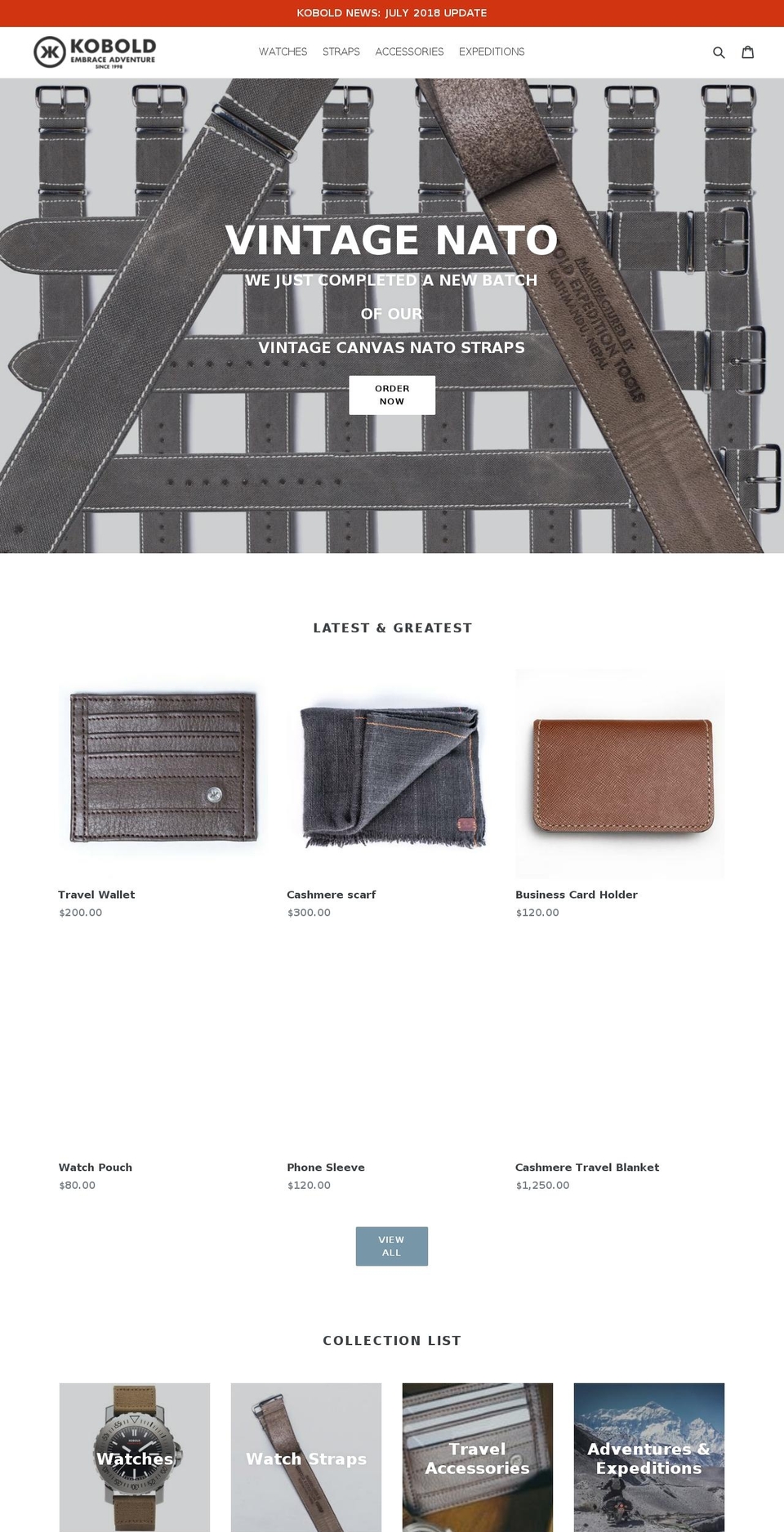 koboldwatch.com shopify website screenshot