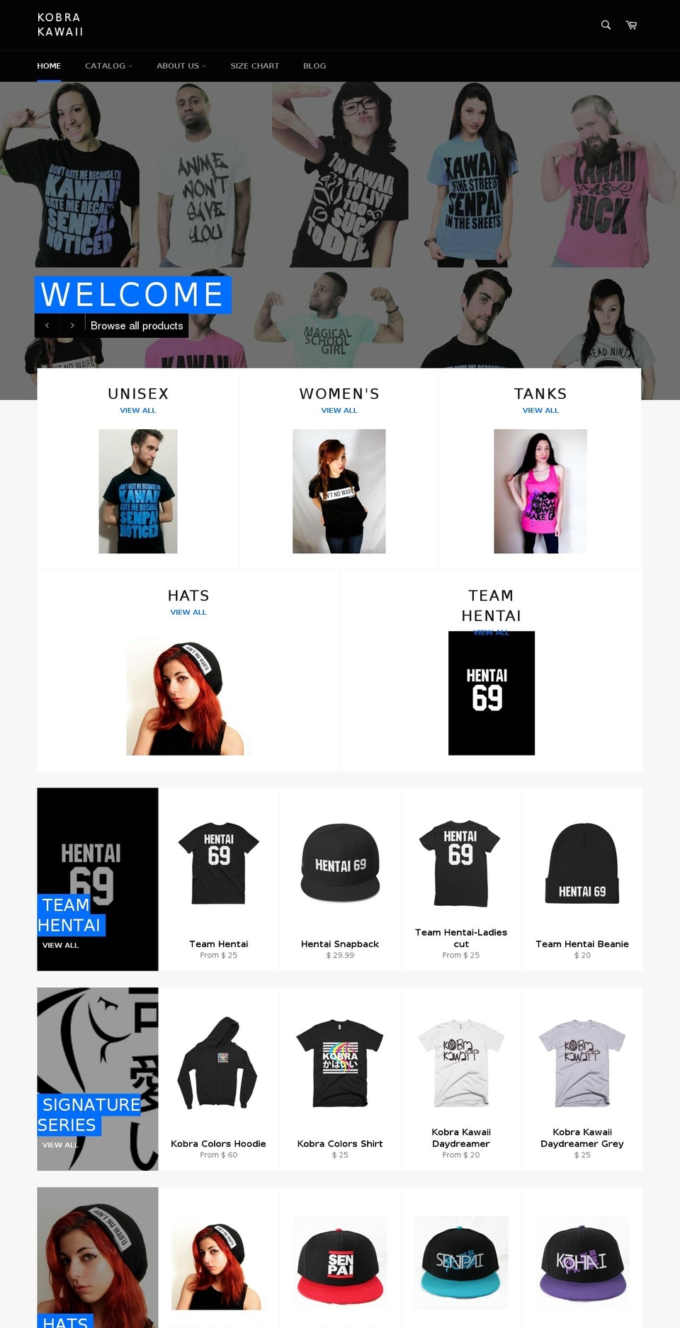 kobrakawaii.com shopify website screenshot