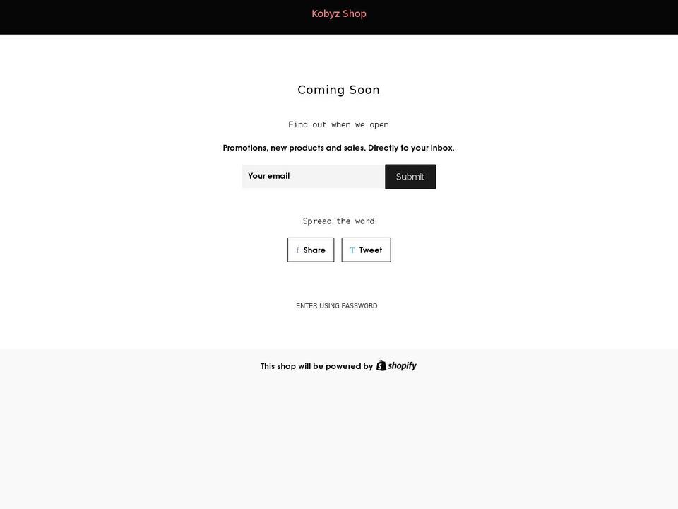 kobyzshop.com shopify website screenshot