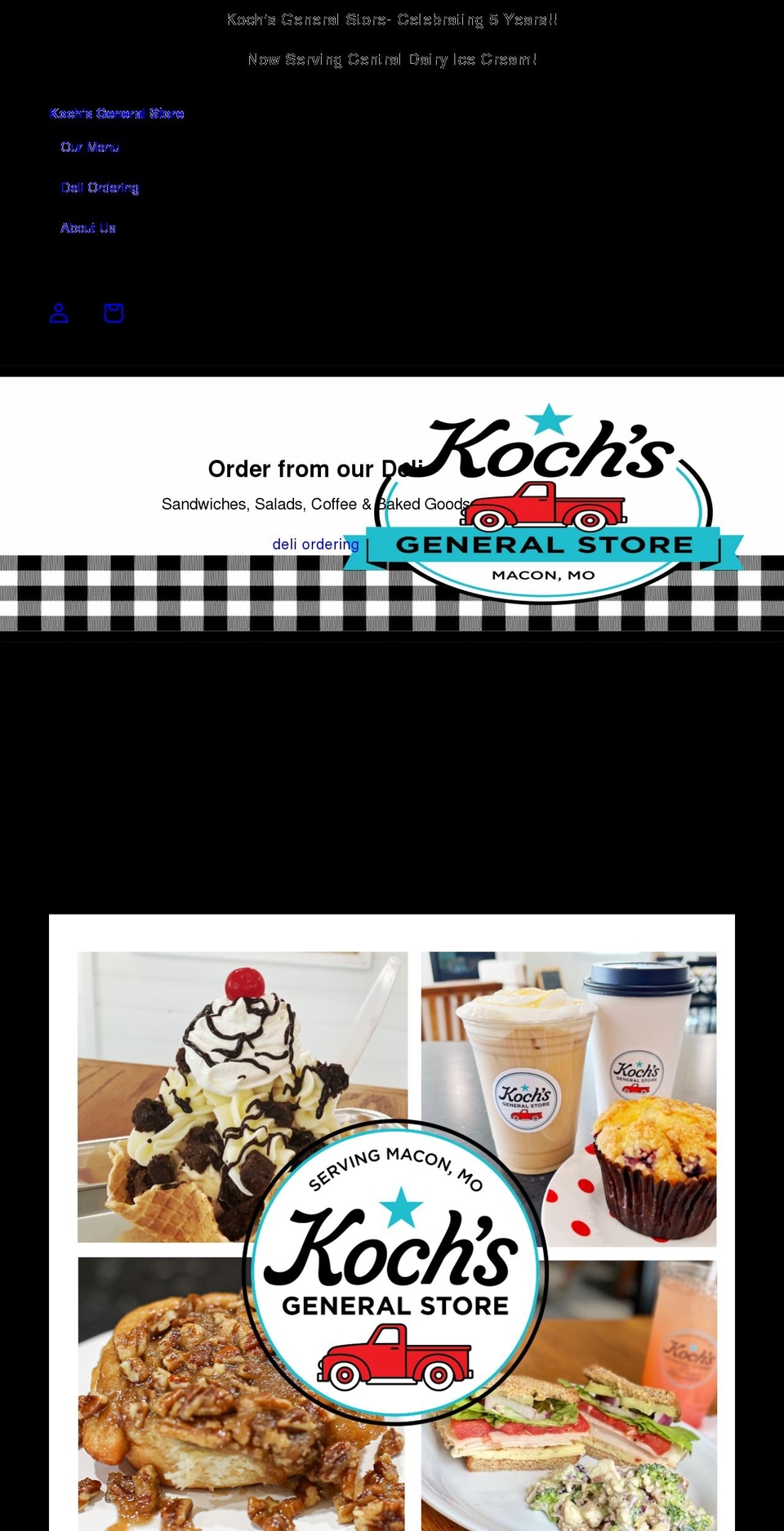 kochsgeneralstore.com shopify website screenshot