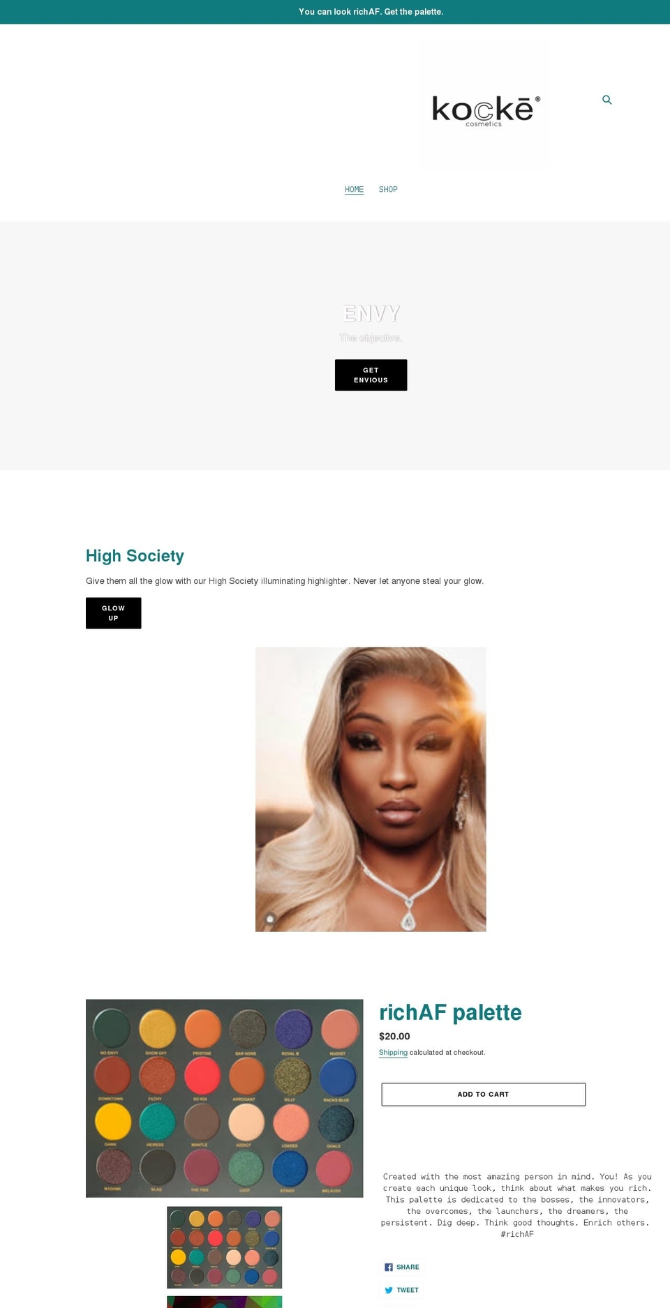 kockecosmetics.com shopify website screenshot