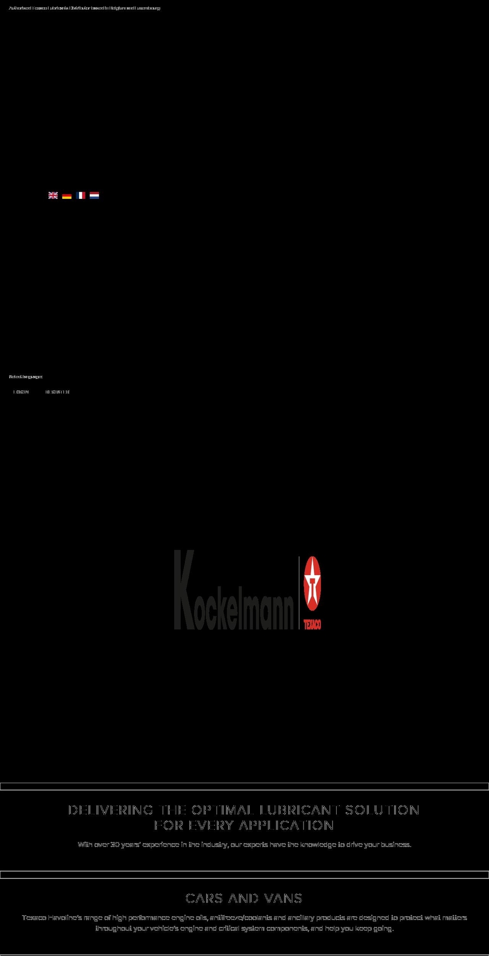 kockelmann-lubricants.com shopify website screenshot