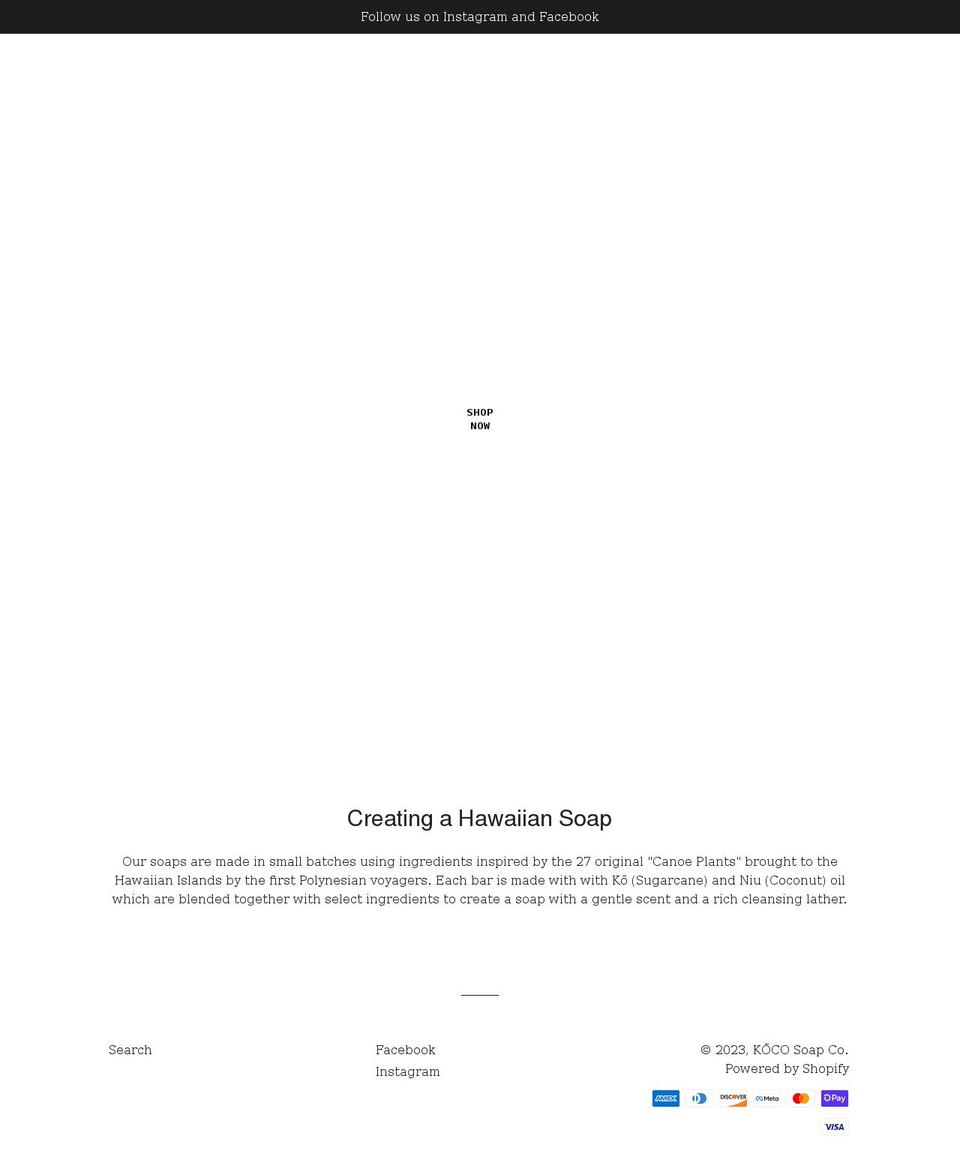 kocohawaii.com shopify website screenshot