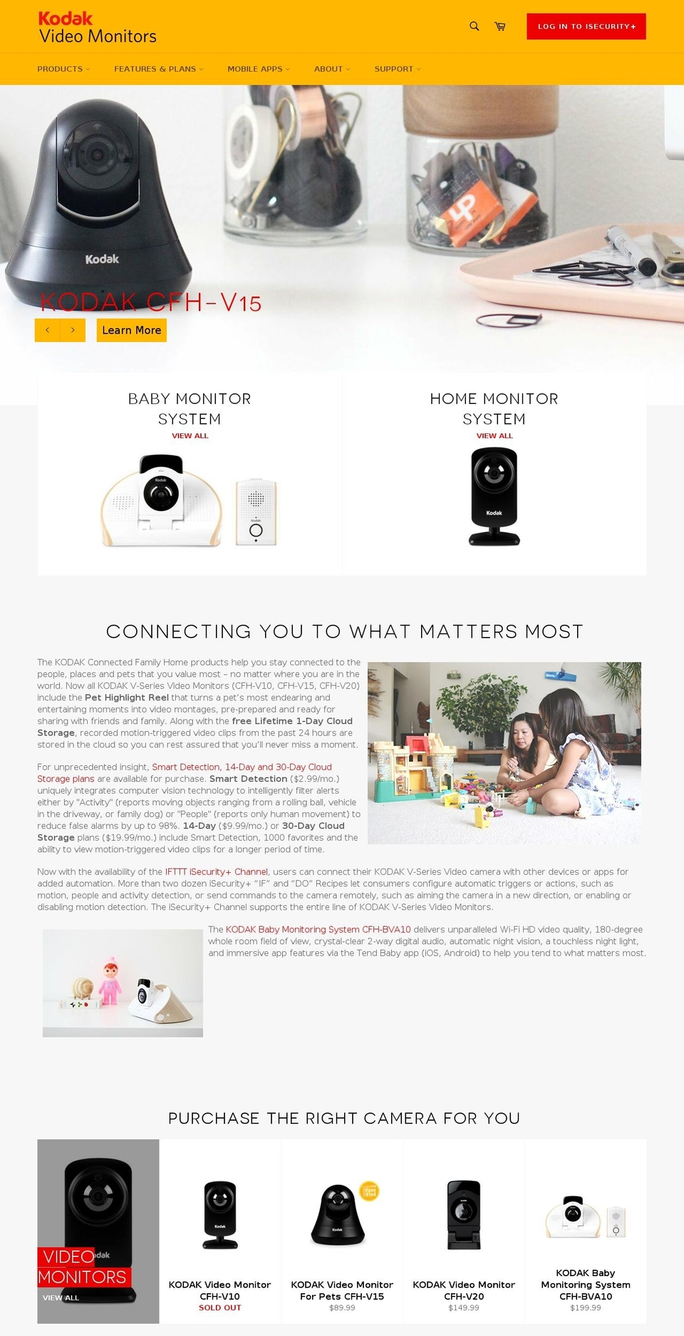 kodakbabymonitor.com shopify website screenshot