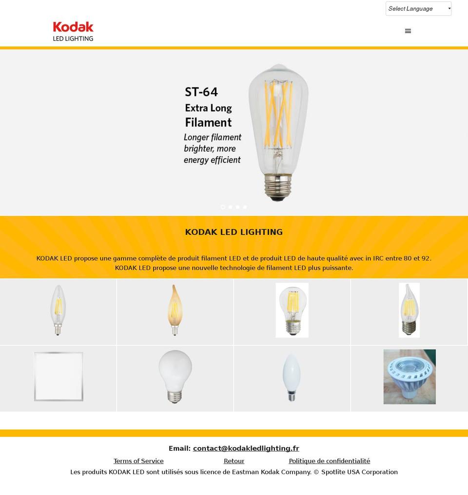 kodakledlighting.eu shopify website screenshot