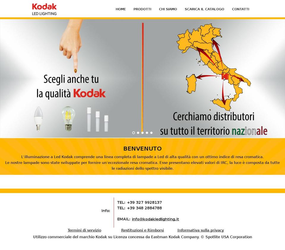 kodakledlighting.it shopify website screenshot