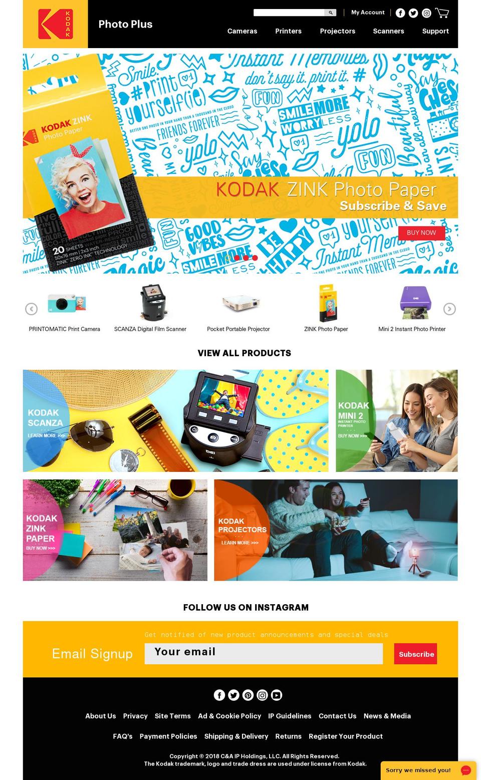 kodakphotoplus.com shopify website screenshot