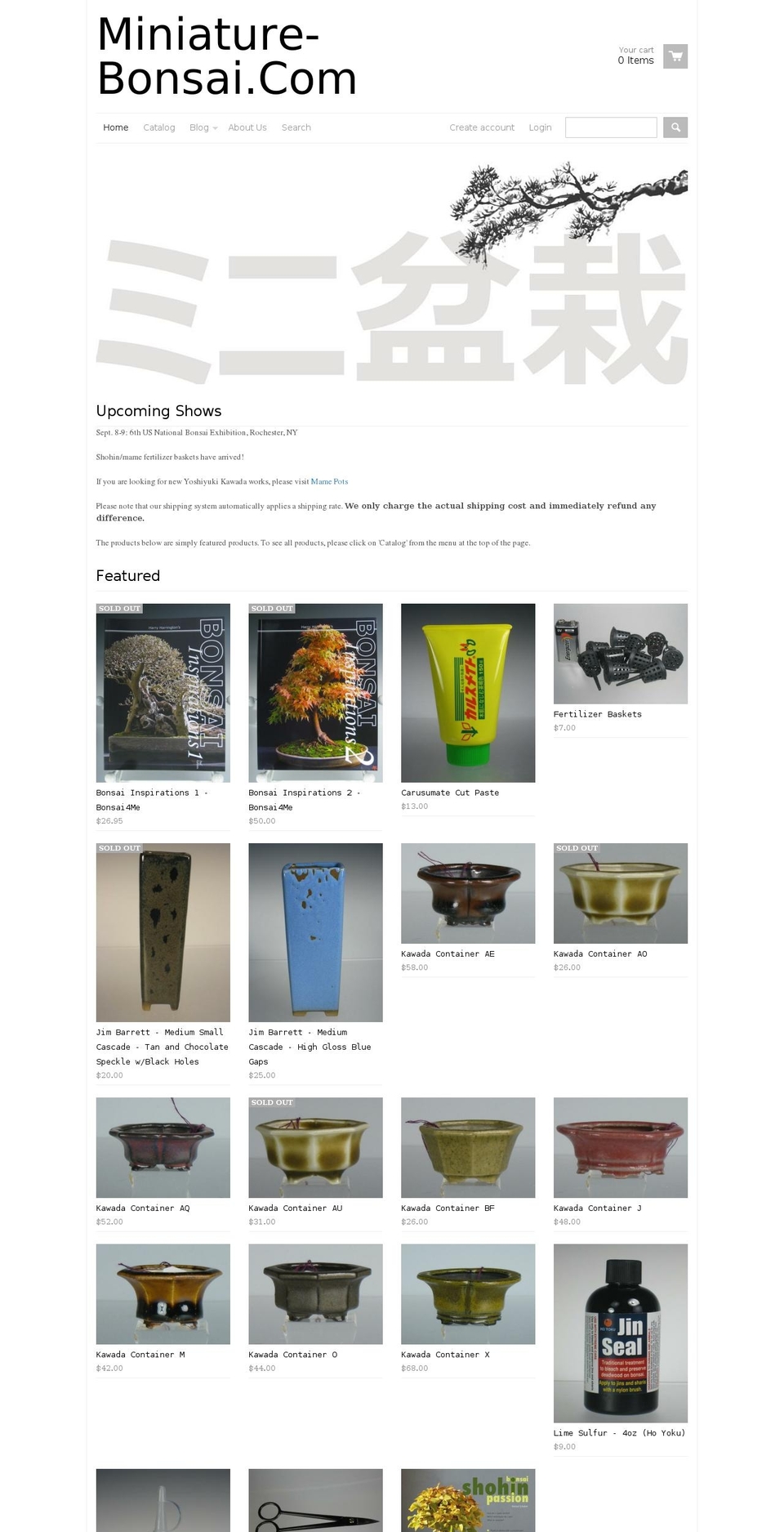 kodama-bonsai.net shopify website screenshot