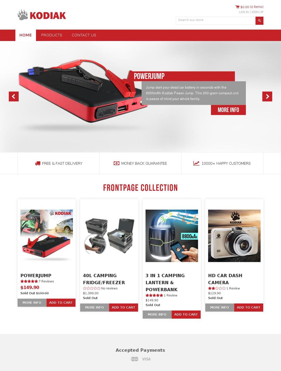 kodiaknz.com — Shopify storefront screenshot