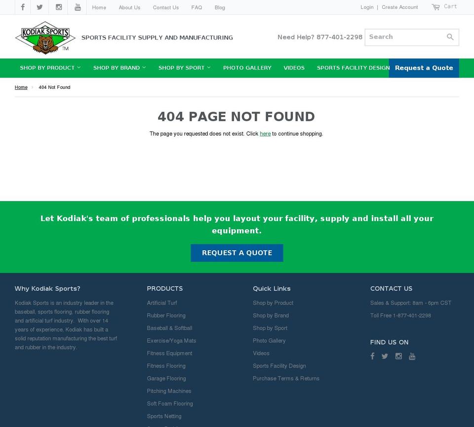 kodiaksportsflooring.com — Shopify storefront screenshot