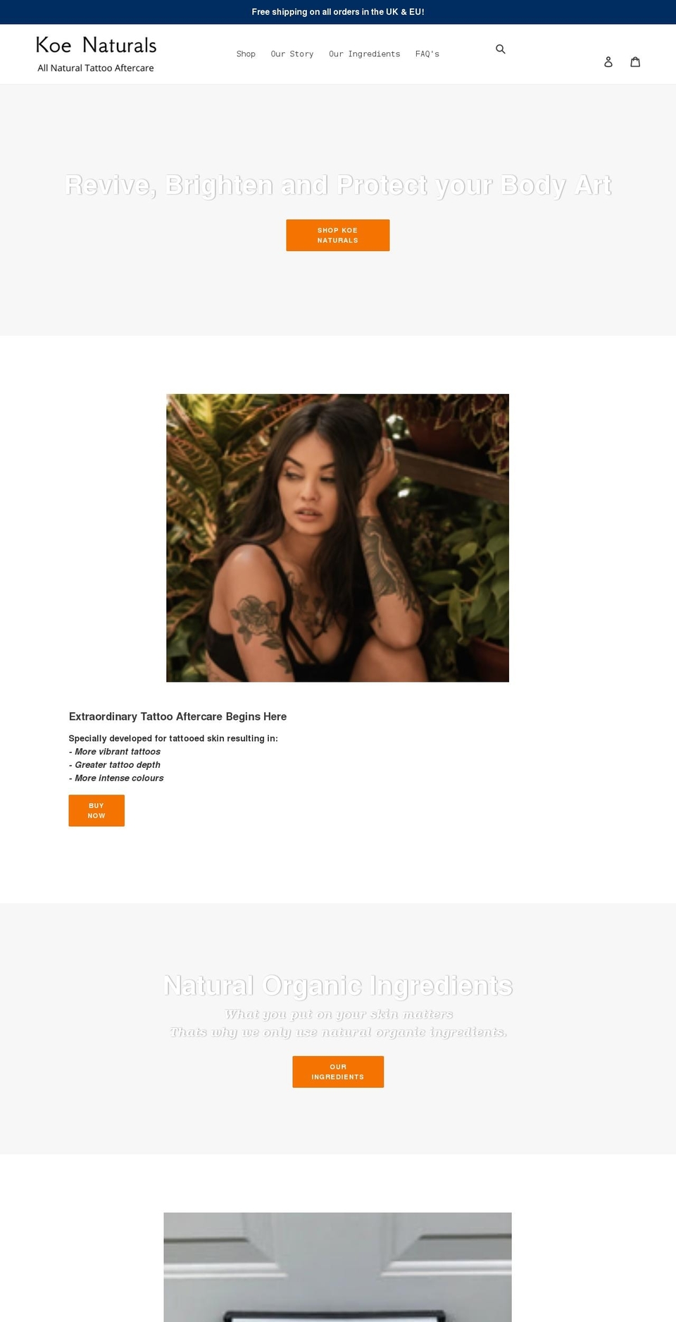 koenaturals.com shopify website screenshot