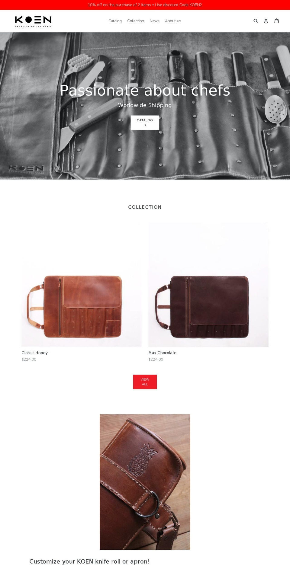 koenforchefs.com — Shopify storefront screenshot