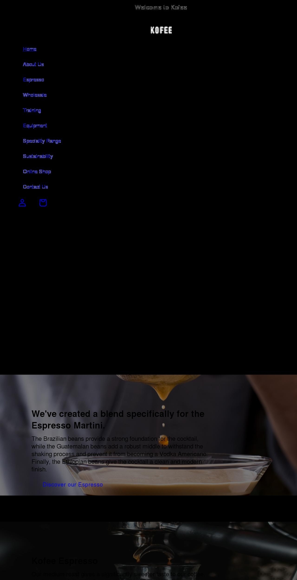 kofee.com shopify website screenshot