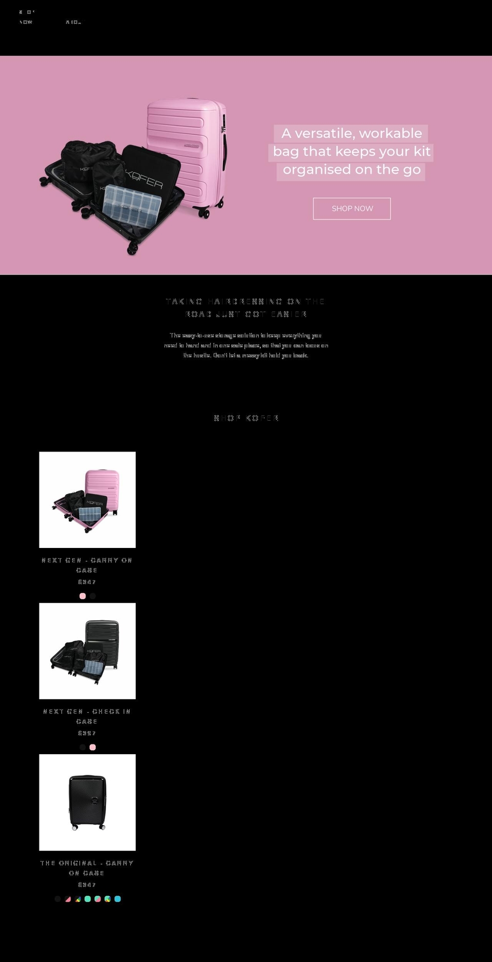 koferbags.com.au shopify website screenshot