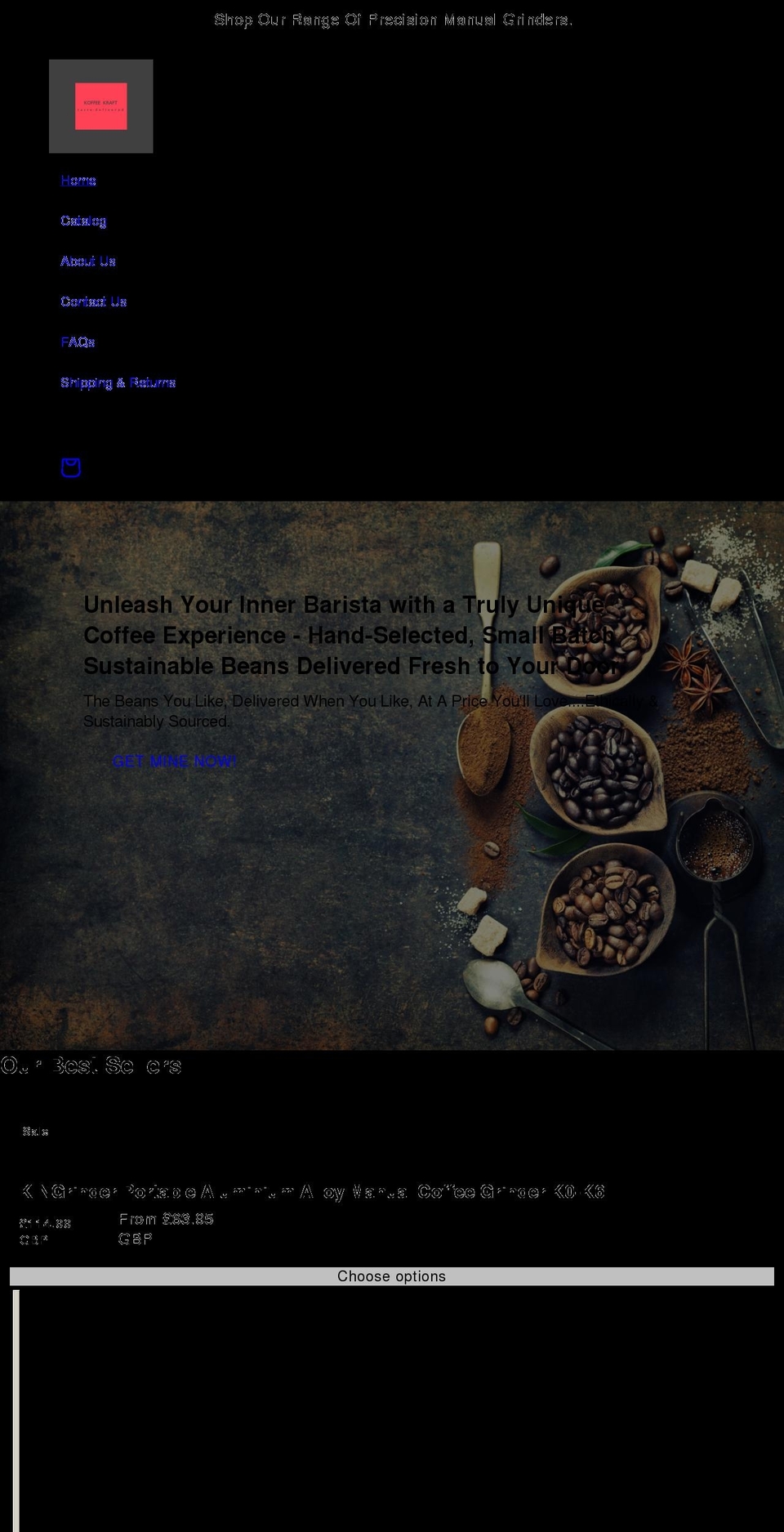 koffeekraft.com shopify website screenshot