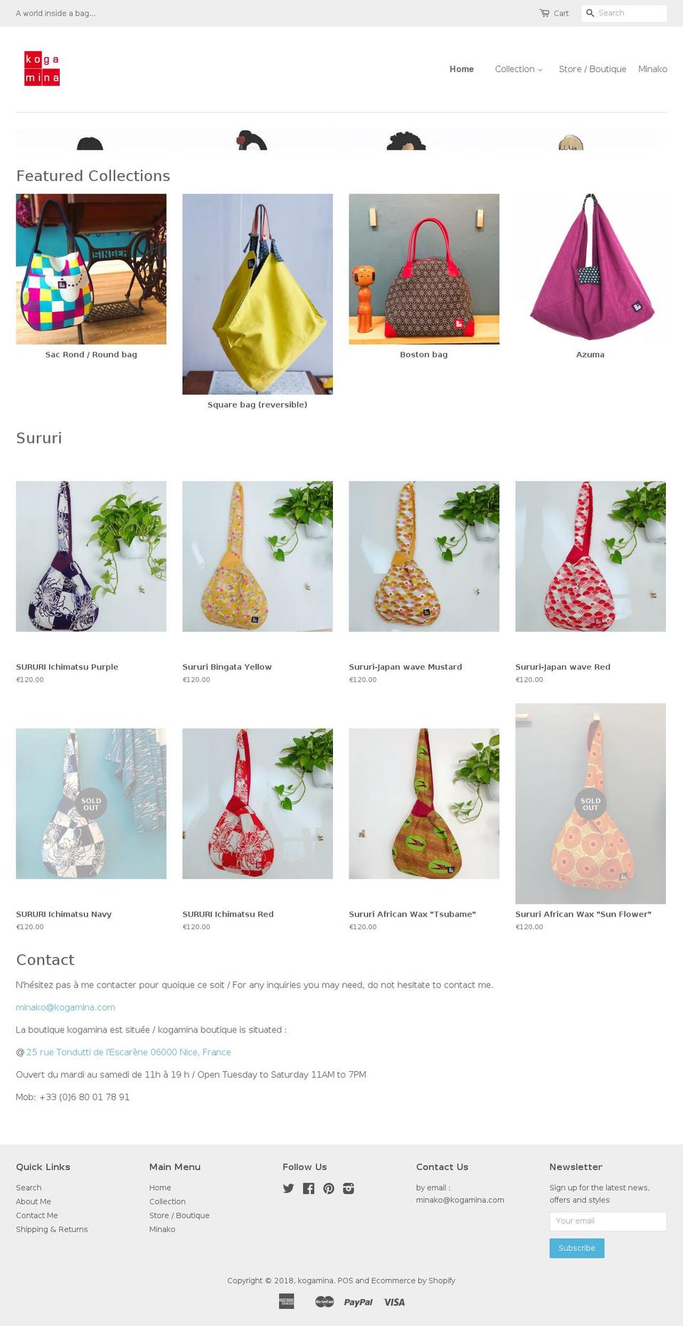 kogamina.com shopify website screenshot