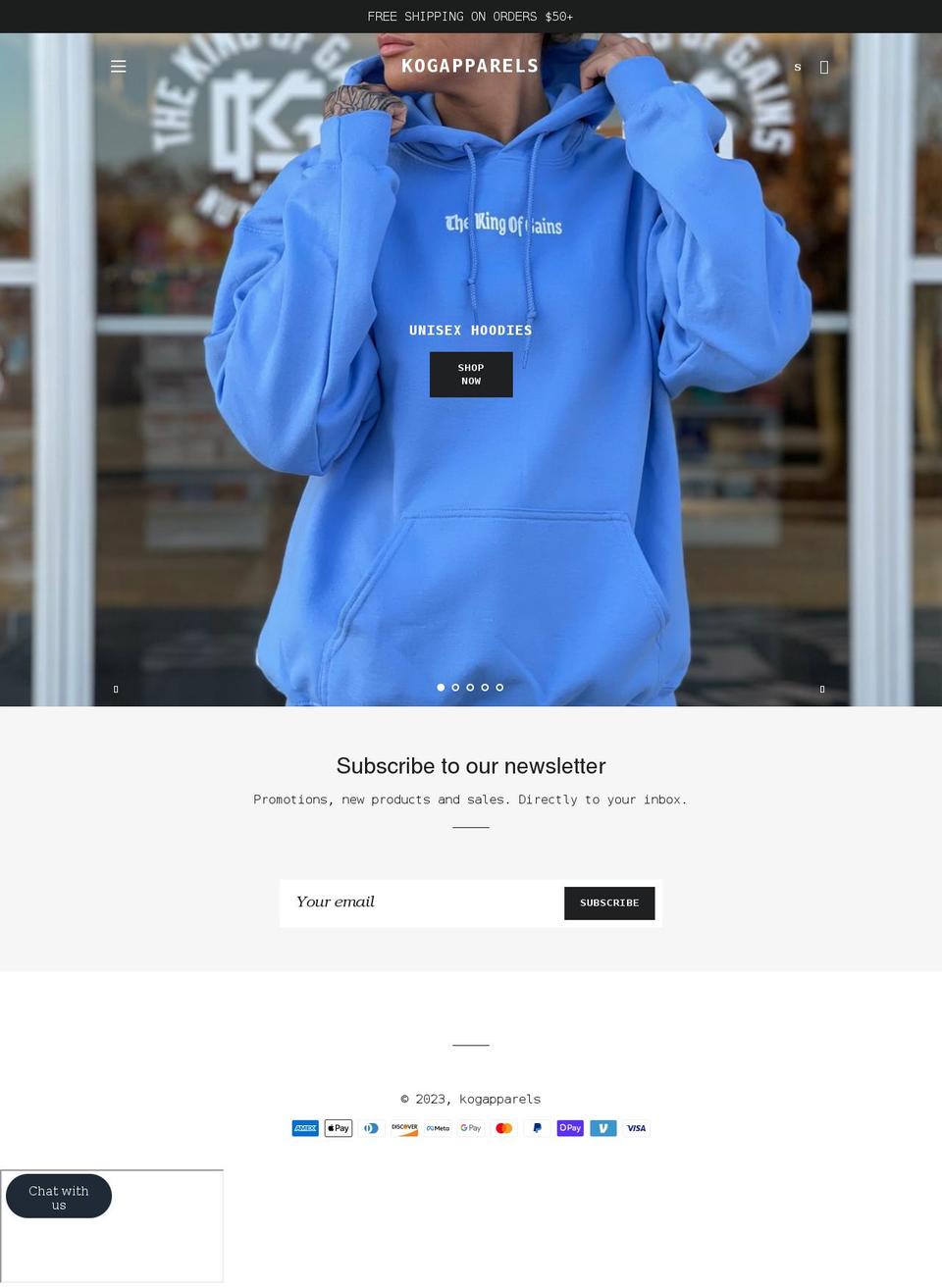 kogapparels.com shopify website screenshot