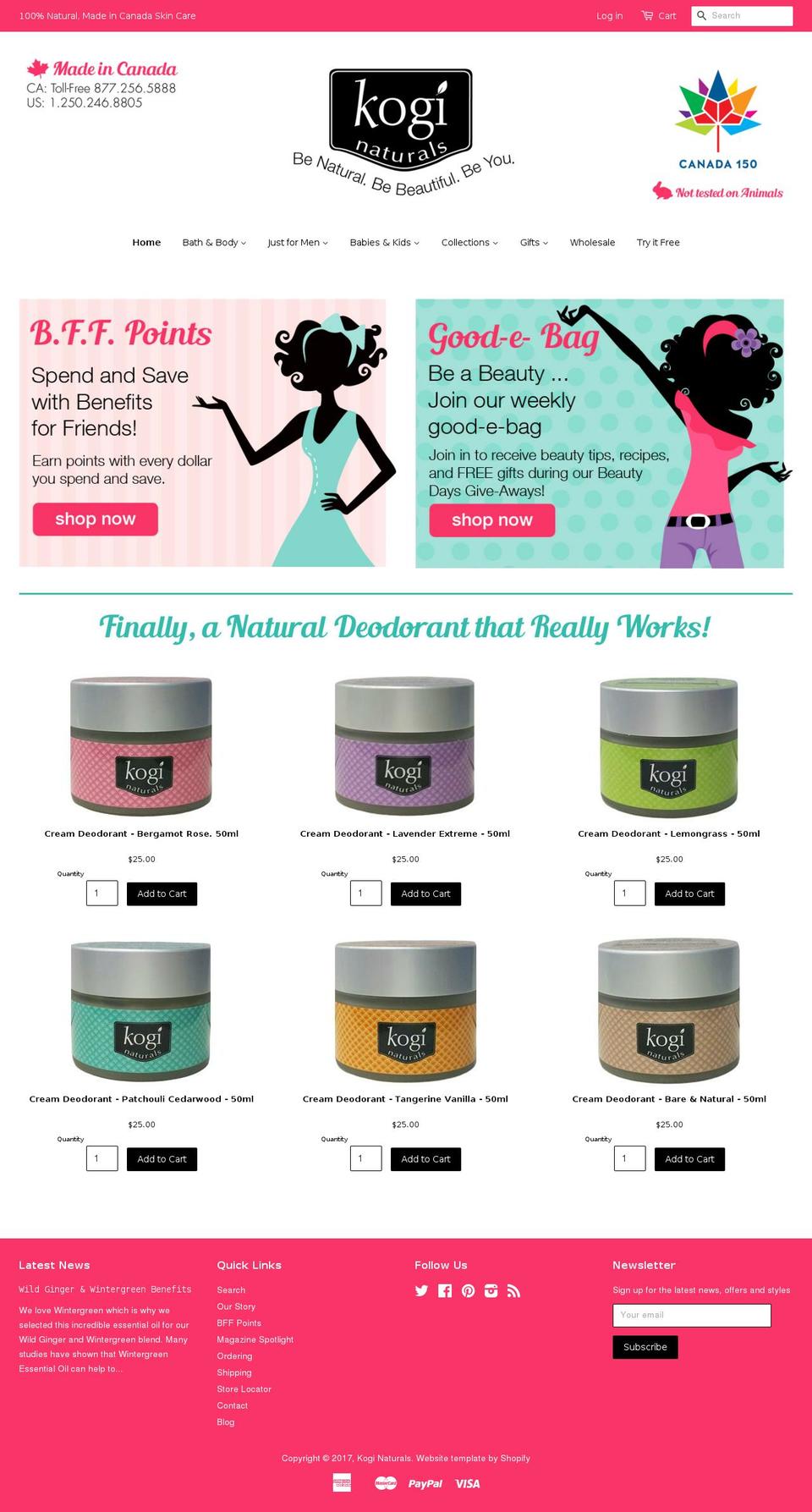 koginaturals.com shopify website screenshot