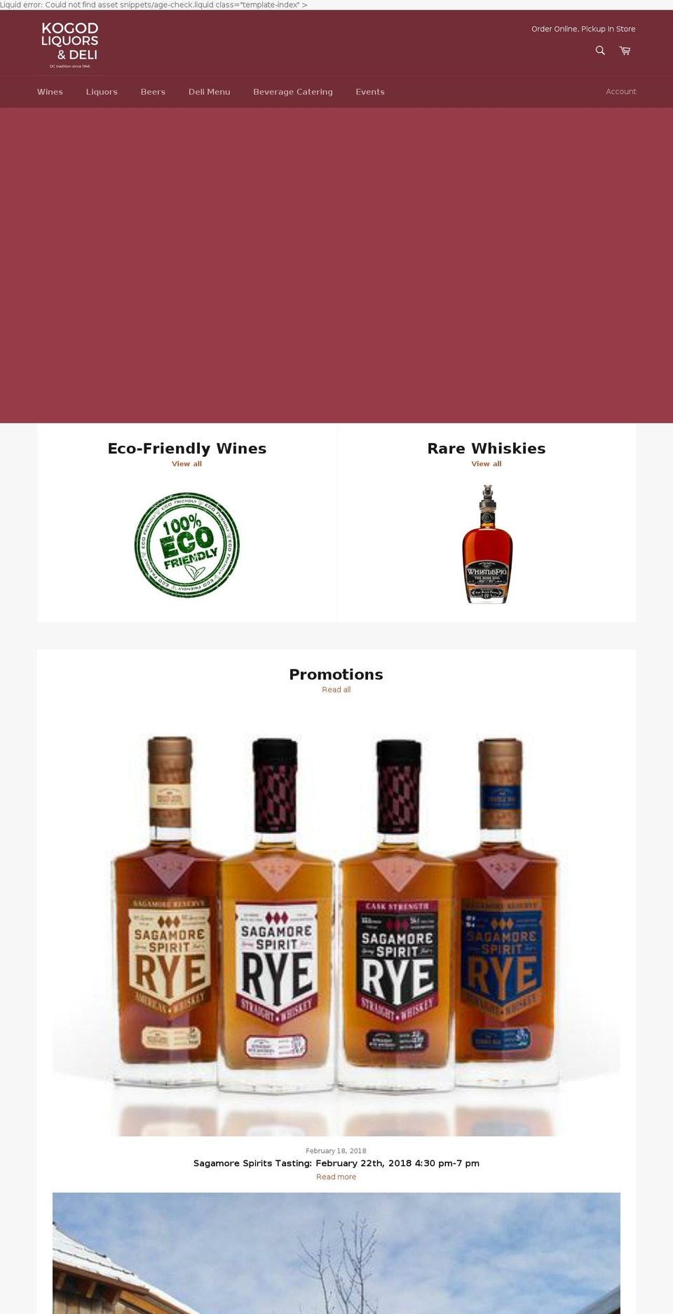kogodliquors.com — Shopify storefront screenshot
