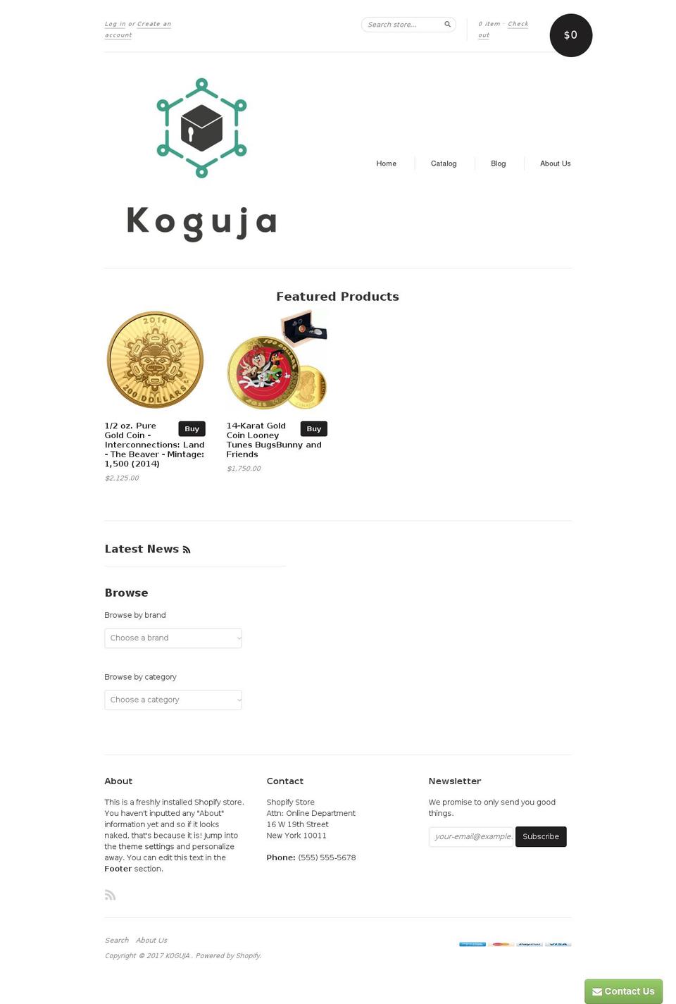 koguja.com shopify website screenshot