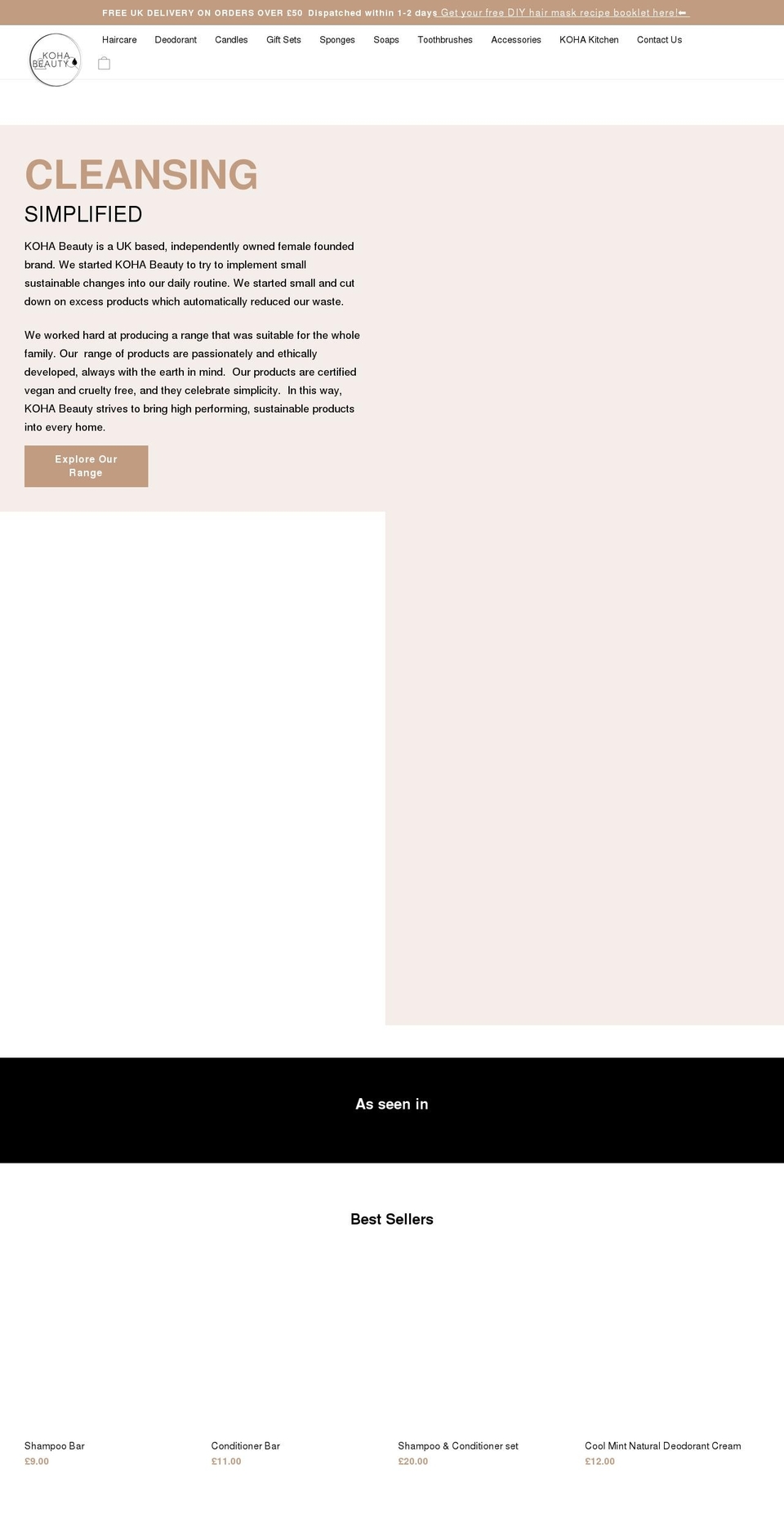 kohabeauty.com — Shopify storefront screenshot