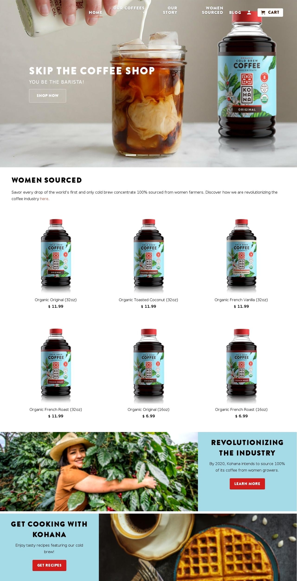 kohanacafe.com shopify website screenshot