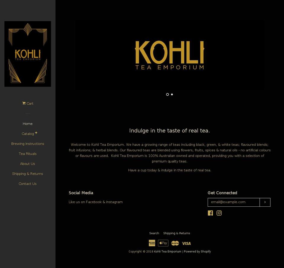 kohlitea.com.au shopify website screenshot