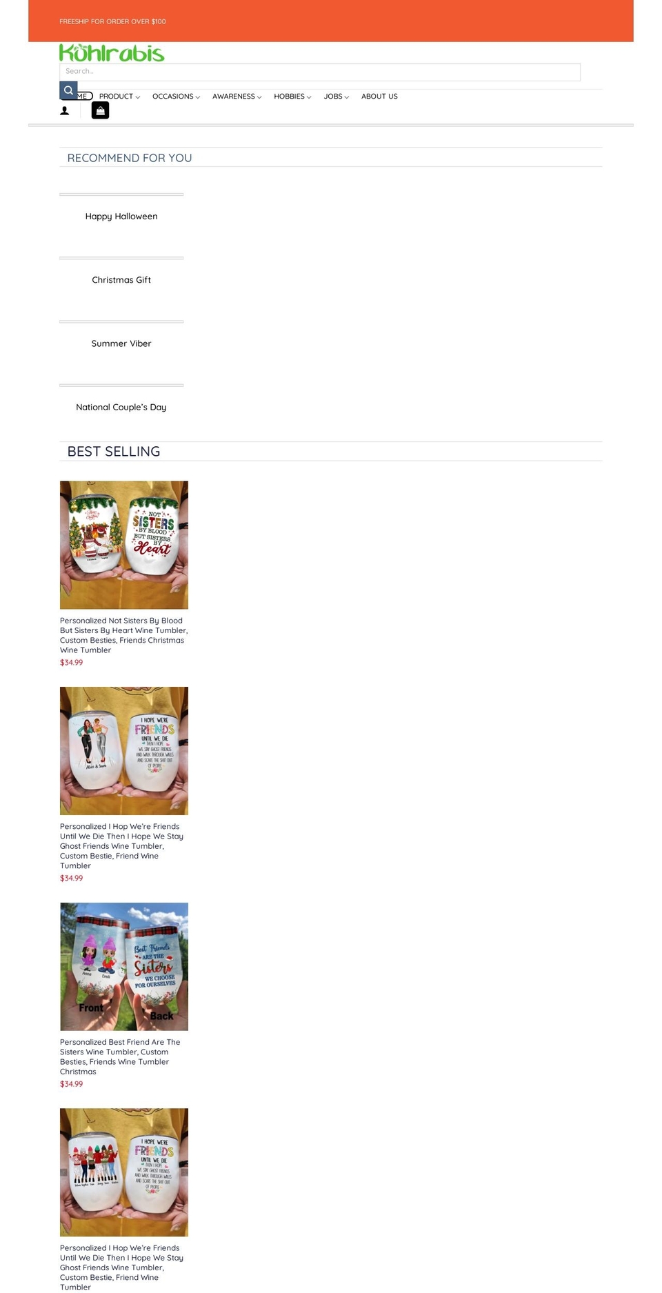 kohlrabis.com shopify website screenshot