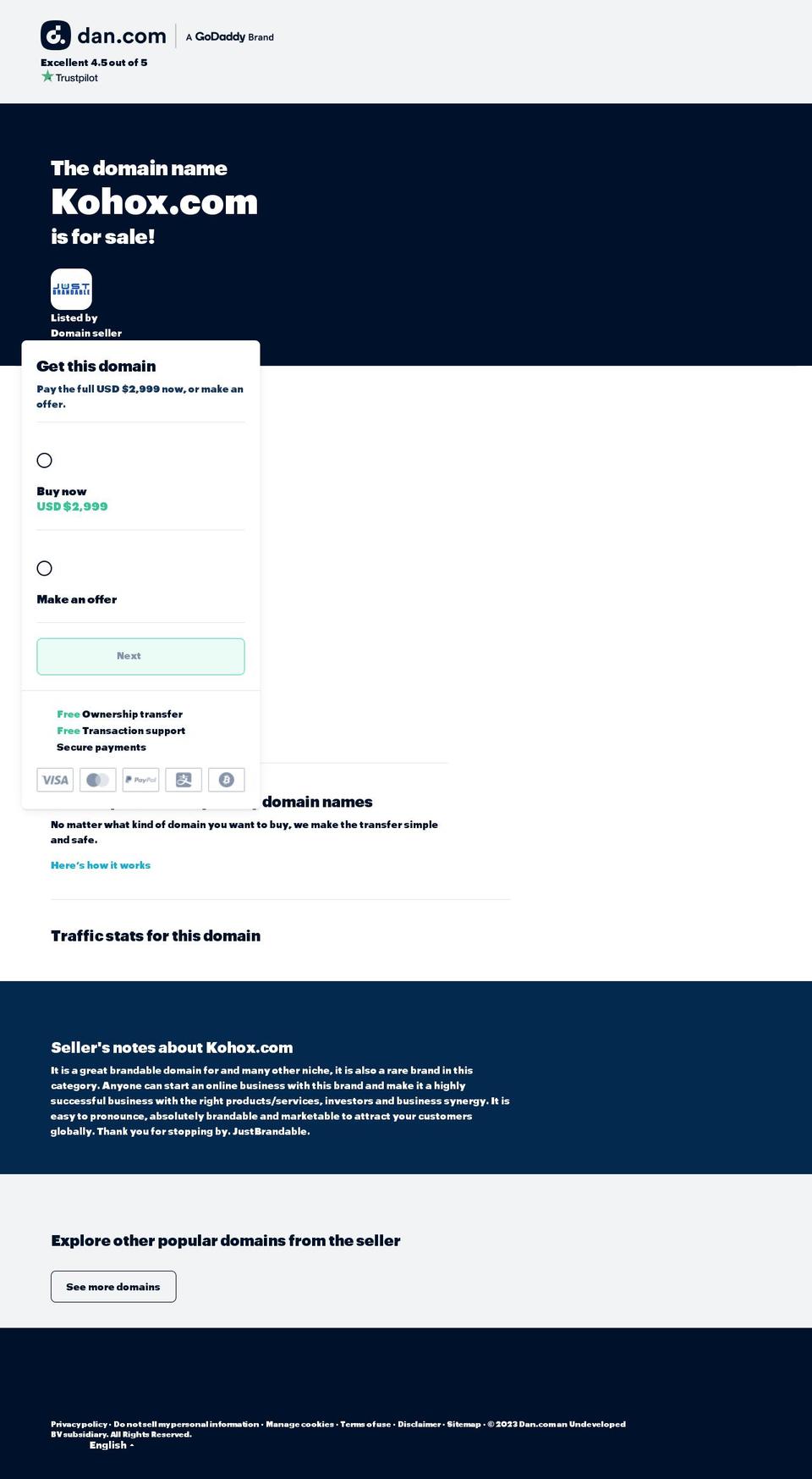 kohox.com — Shopify storefront screenshot