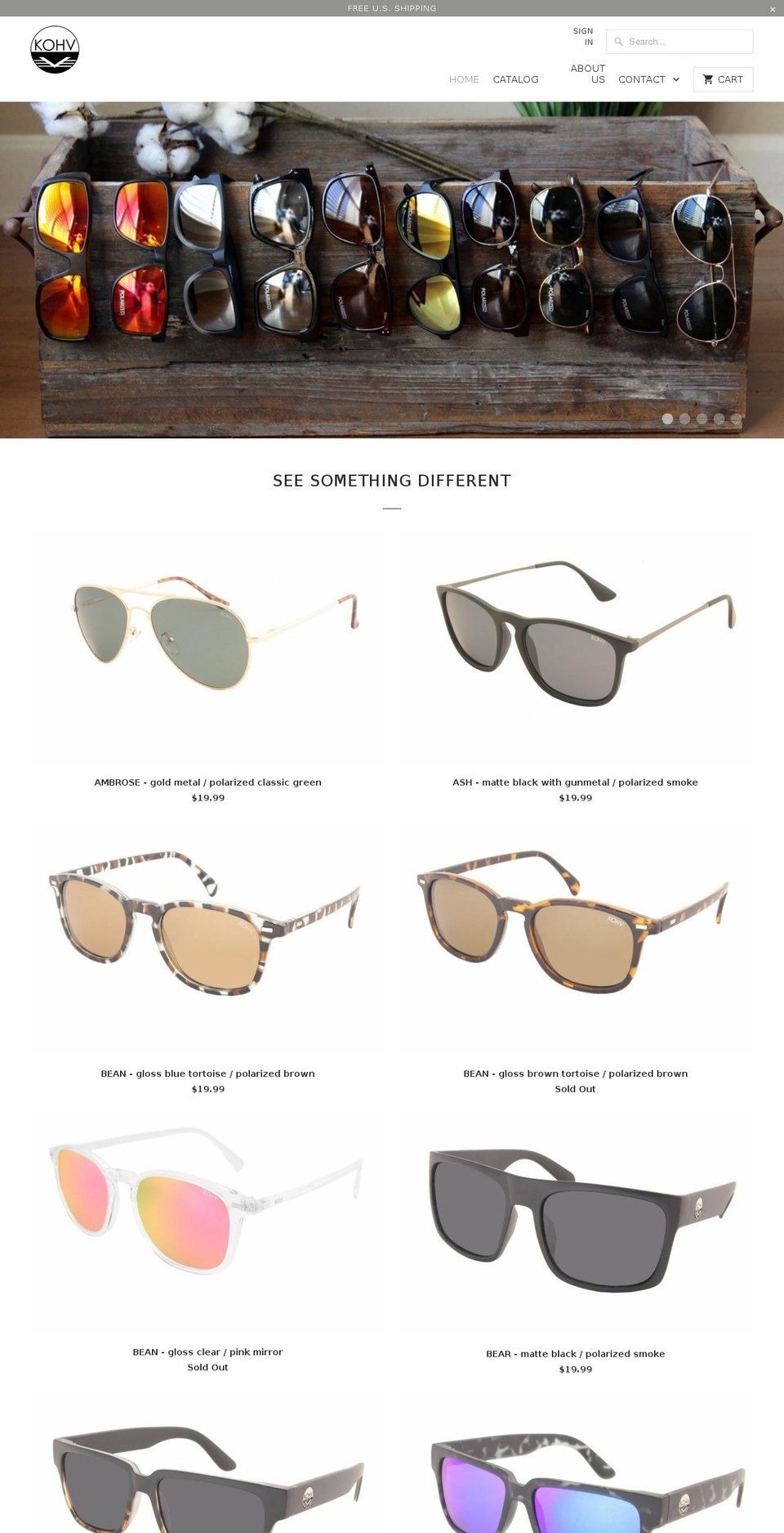 kohveyewear.com shopify website screenshot