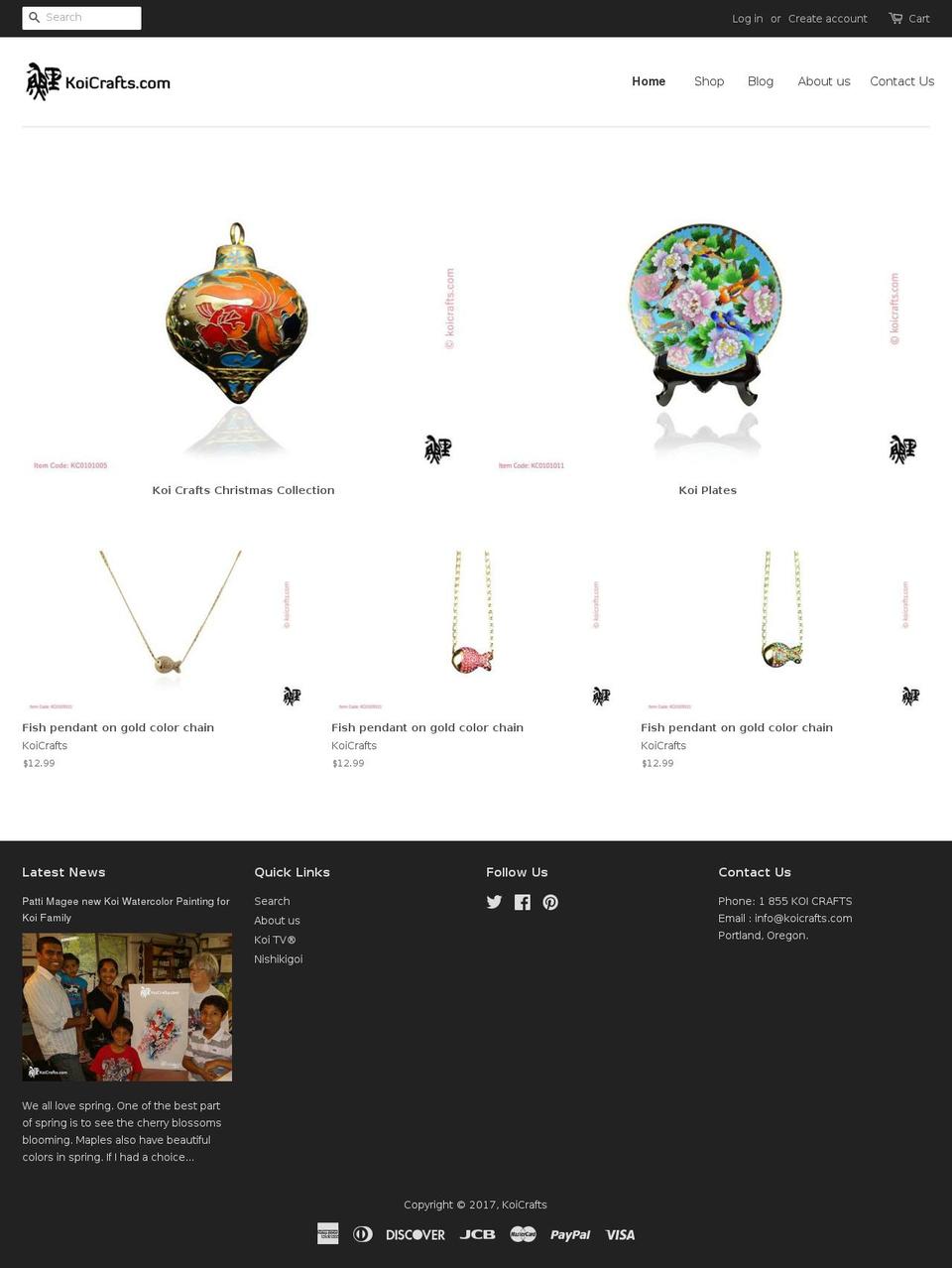 koicrafts.com shopify website screenshot