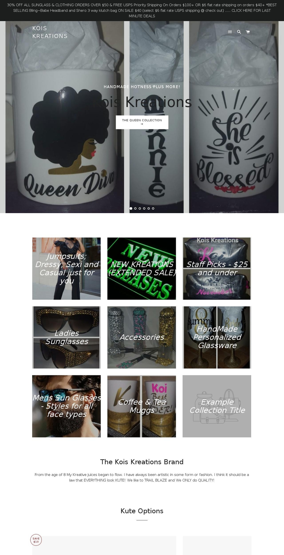 koiskreations.net shopify website screenshot