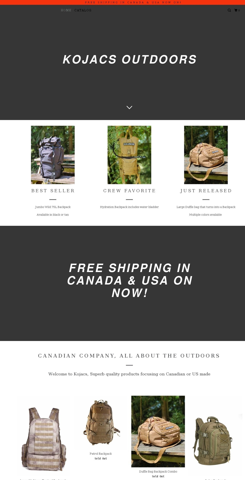 kojacs.com shopify website screenshot