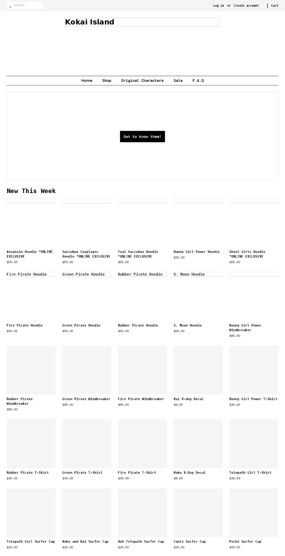 kokai-island.com shopify website screenshot