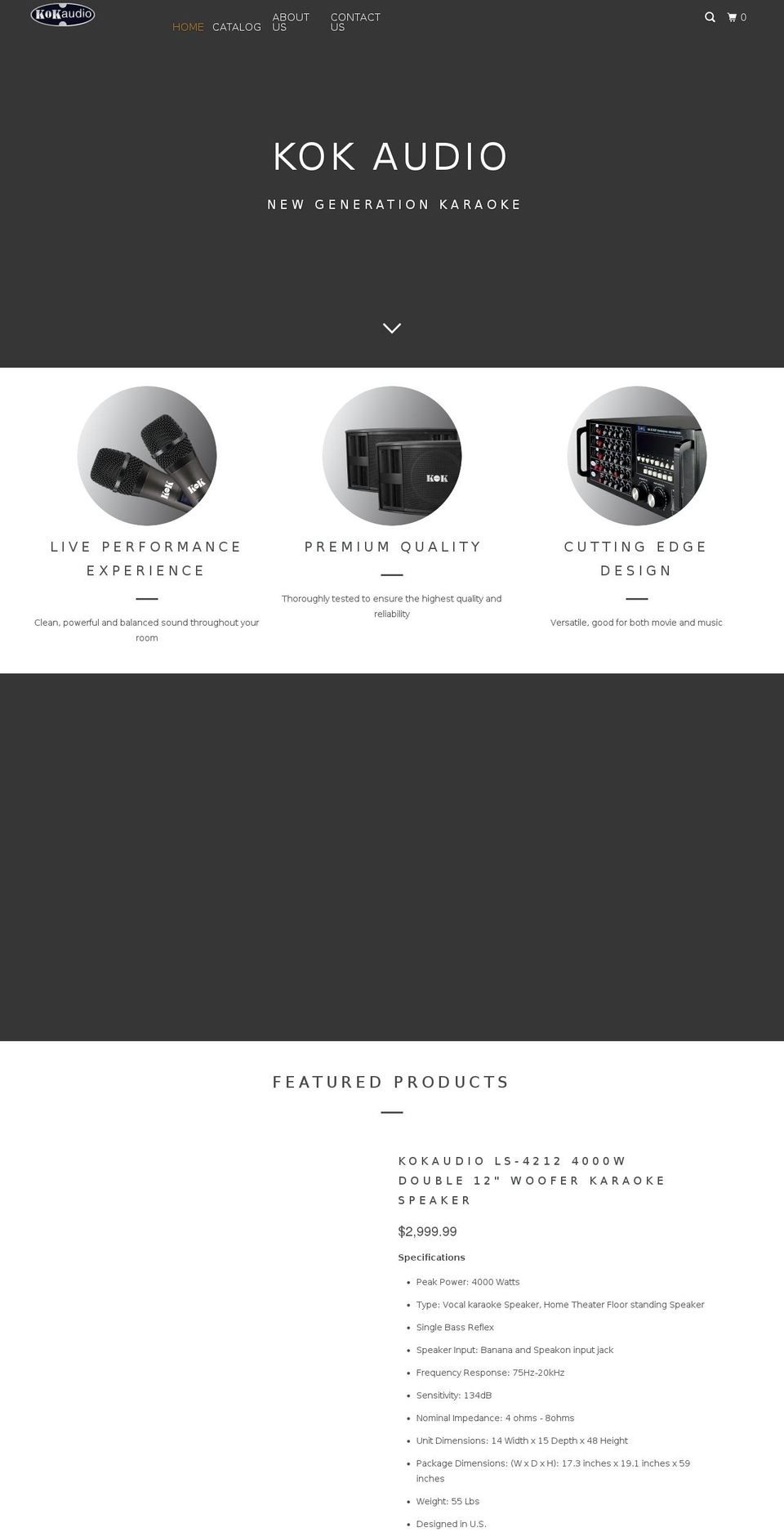 kokaudio.com shopify website screenshot