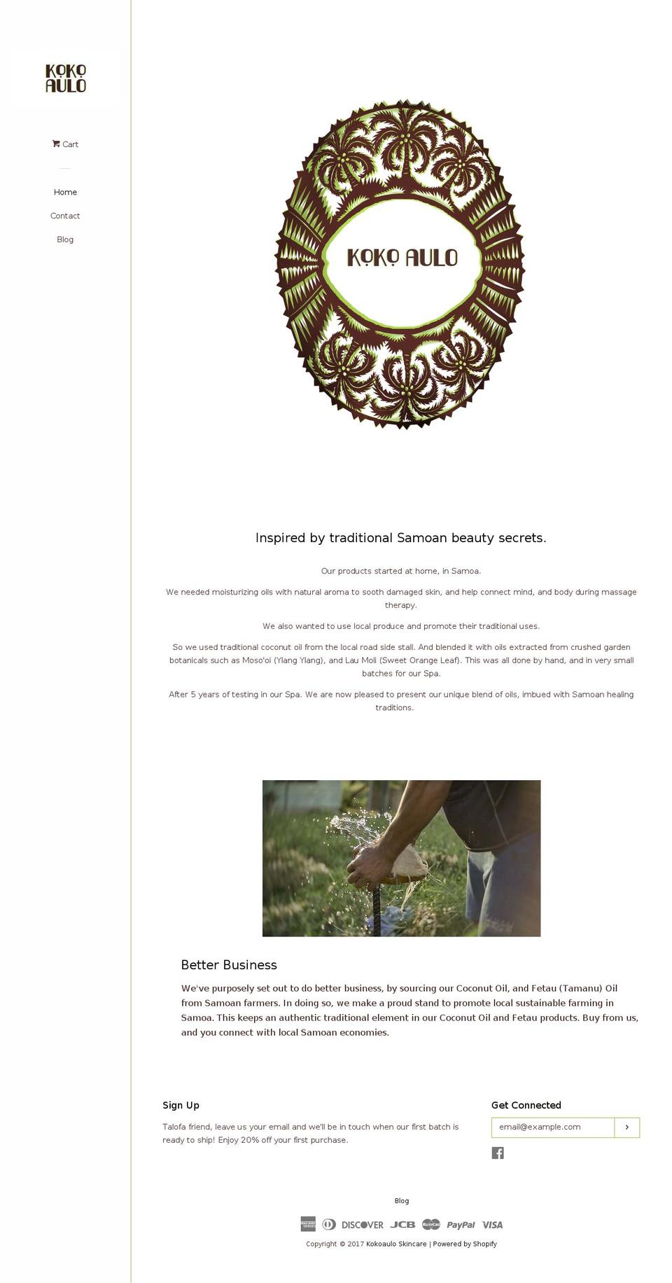 kokoaulo.com shopify website screenshot