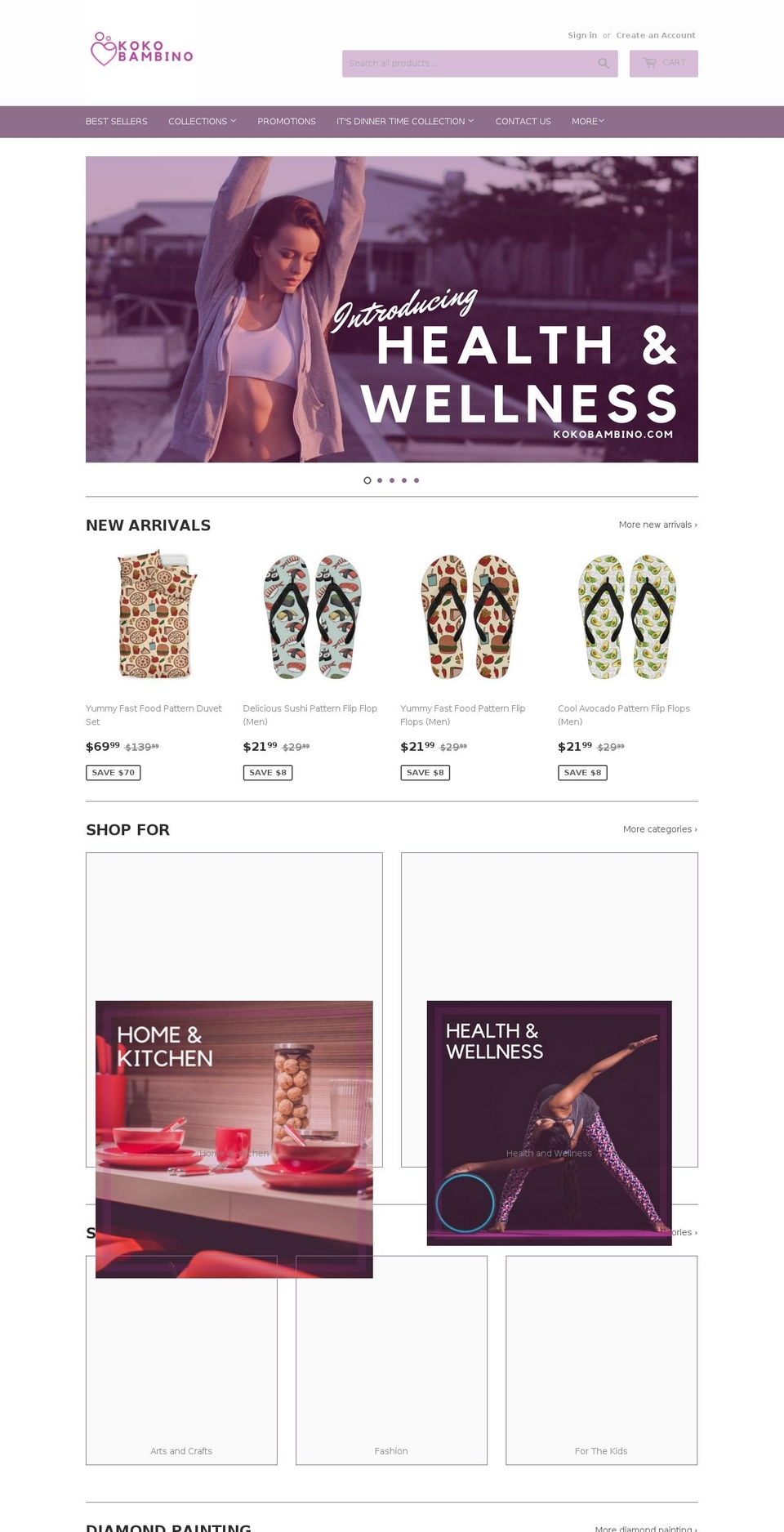 kokobambino.com shopify website screenshot