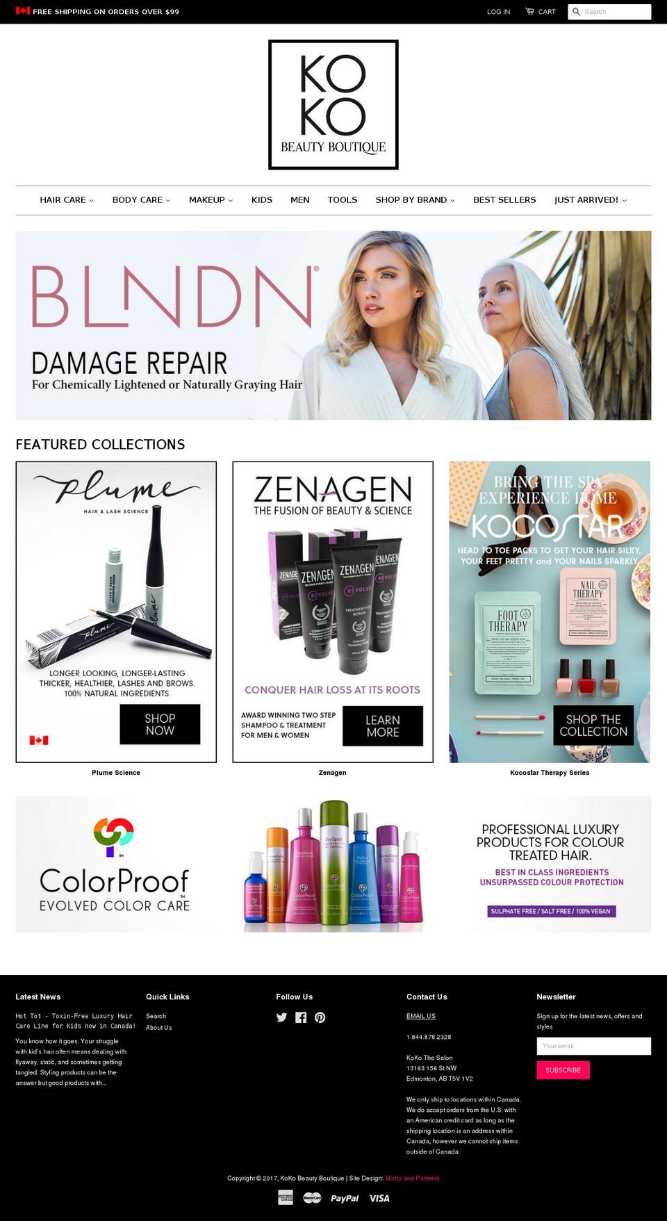 kokobeautyboutique.com shopify website screenshot